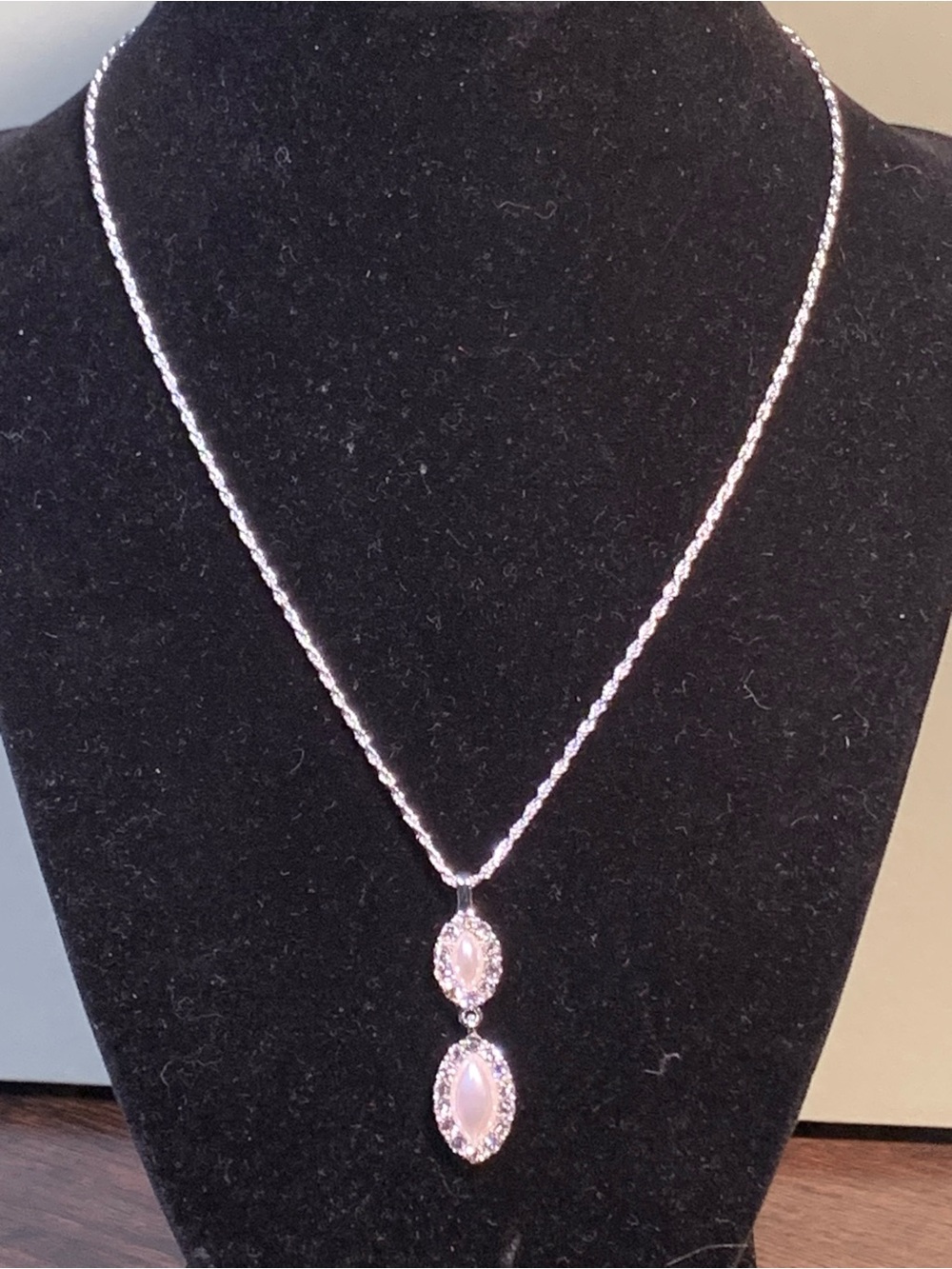Silver-tone Faux Pearl Drop Pendant Necklace - Women Jewelry